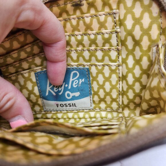 Fossil Keyper Wristlet Wallet Purse Floral Zippered Kep-Per Small Clutch - Picture 4 of 5